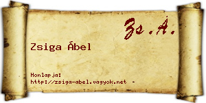 Zsiga Ábel névjegykártya